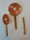 Vintage Ornate Rose Hand Mirror Brush   Comb Set High End Estate Sale Find