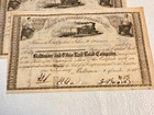 6 - 1858 Baltimore   Ohio Railroad Company Stock Certificates  100 A Share