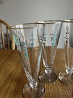 4 Vintage Libbey Staccato Atomic Mid Century Modern Pilsner Beer Glasses 1950 s