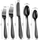 Remoxye Black Hammered 20-piece Stainless Steel Flatware Set For 4