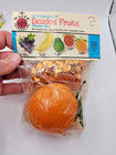 Walco Beaded Orange Fruit Sequin Bead Vtg Christmas Ornament Kit 1973 Nos