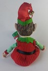Vintage Christmas Sitting Pixie Elf Ceramic Face  Feet   Hands W clothes Figure