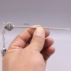 Solid 925 Sterling Silver Floral Ball Hairpin Vintage Chinese Style Hair Stick