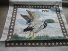 Vintage Calendar Tea Dish Towel 1992 Cotton linen Mallard Duck Nos Never Used