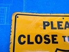 Vintage Us Forest Service Please Close Gate Forestry Metal Sign Agriculture