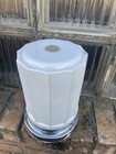 Vintage Art Deco Lightolier Flush Ceiling Light Fixture Glass Shade Moderne