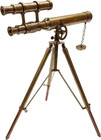Vintage Marine Double Barrel Maritime Antique Brass Collectible Telescope Nautic