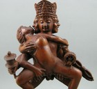 Chinese Antique Boxwood Hand Carving Big Buddha Statue Figure Home Decoration