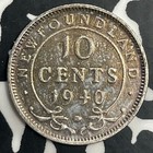 1940 Newfoundland 10 Cents Lot t0202 Silver  Nice 