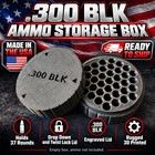  300 Blk Ammo Storage Box 37 Round Twist Lock Lid 3d Printed Black Empty