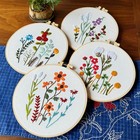 3 Sets Embroidery Starter Kit For Beginners Cross Stitch Stamped Diy Decor Craft