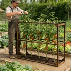 Height Adjustable Garden Trellis Pine Wood Frame For Tomatoes Berries Veg Plants