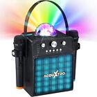 Acouxtro Black Bluetooth Karaoke Machine 2 Microphones   Disco Lights