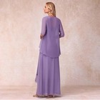 Square Neck Mother Of The Bride Dress With Jacket Pleated Chiffon Party Gowns Us