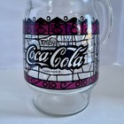 Vintage Coca Cola Stained Glass Red   Black Tiffany Style Pitcher 3 Qt