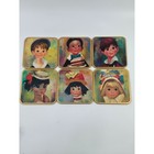 Vintage Win-el-ware Coasters Set 6 Mid Century Child Portraits Made In England
