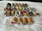 Vtg Thread Spools Lot Of 30 Assorted With Thread And Empty Wooden Spools Set 5