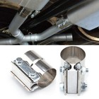 2pcs 3inch  Lap Joint Exhaust Band Clamp Muffler Sleeve Coupler Stainless Steel