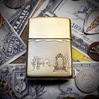 Zippo    memento Mori    Indian Head Skull Themed Brass Armor Cigarette Lighter
