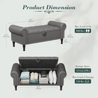 51    Bench W  Storage  Upholstered Tufted Button Bedroom Bench With Storage  Gray