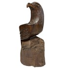 Wooden Hand-carved Eagle Sculpture Ironwood Bird Folk Art Vintage Heavy 9  Decor