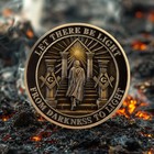 10pc Freemason Masonic Challenge Coin  Let There Be Light from Darkness To Light