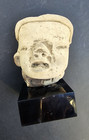 Pre Columbian Pottery  Face Figure Clay Pottery On Black Base Rare  Find