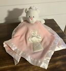 Baby Boom Pink Religious Cross White Bear Security Blanket Lovey Lovie 17 5   