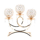 3 Arms Crystal Candle Holders For Table Centerpiece  Weddings dining Room Golden