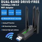 1200mbps Dual Band 2 4 5g Wifi Usb Adapter Wireless Network Wifi Dongle Antennas
