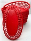 Lot Of 20 Red Plastic Food Safe Serving Baskets Fast Food Restaurant Style