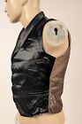Civil War Mid 19th C Men   s Black Silk Satin Waist Coat W Button Front