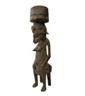 19 75  African Dogon Carved Wood Statue Female Figure - Mali Tribal Art