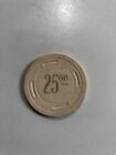 Rare  25 Silver Club Casino Poker Chip Vintage 1940   s