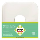 100ct 12  Vinyl Record Inner Sleeves - Heavyweight Kraft Paper  Round Corners  P