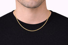 Italian 1 200 14k Yellow Gold Overlay Cuban Link Chain Necklace 2mm Men Women
