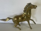 Vintage Solid Brass Horse Figurine Statue Standing 8x10    Equestrian Decor