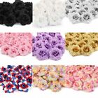 50pcs Pop Silk Artificial Fake Rose Flower Heads Bulk Craft Wedding Party Decor