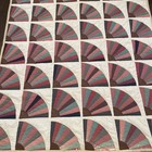 Vtg Grandmother s Fan Quilt Hand Quilted Boho 80x69