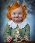Toddler Girl 28in Reborn Baby Doll Rooted Orange Hair Lifelike Collect Gift Toys