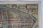 Antique C 1588 Colored Map Of Rotterdam From Braun   Hogenberg City Atlas 16thc