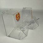 Jelly Belly Mini Acrylic Bean Dispenser Lot Of 2 With Scoops Clear Bin