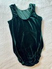 Gk Elite Gymnastics Leotard Christmas Green Velvet Velour Soft Tank Leo Size  Al