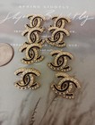Lot Of 8 22mm Designer Button Chanel Button Replacement Gold Tone 