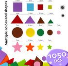 1050 Pcs Foam Shapes Stickers 4shapes-10 Colors Self Adhesive Shape For Kids Cra