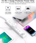 Surge Protector Power Strip 10 Ft With 4 Usb Ports 2 Usb-c 6 Ac Outlets  Flat Pl