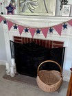 Vintage Large Woven Strong Rattan Wicker Basket With Handle  18    X 12    X 15   