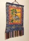 Elephant Wall Art Fringe Brocade Tapestry And Wooden Strand Decor