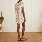 Doen Daphne Floral Cotton Mini Dress Lace Trim Puff Sleeve