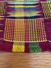 Vintage African Kente Cloth Handwoven Ghanaian Textile 77 1 2 X 41 1 2 Inches
